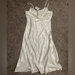 Satin finish print midi dress. New with tags!